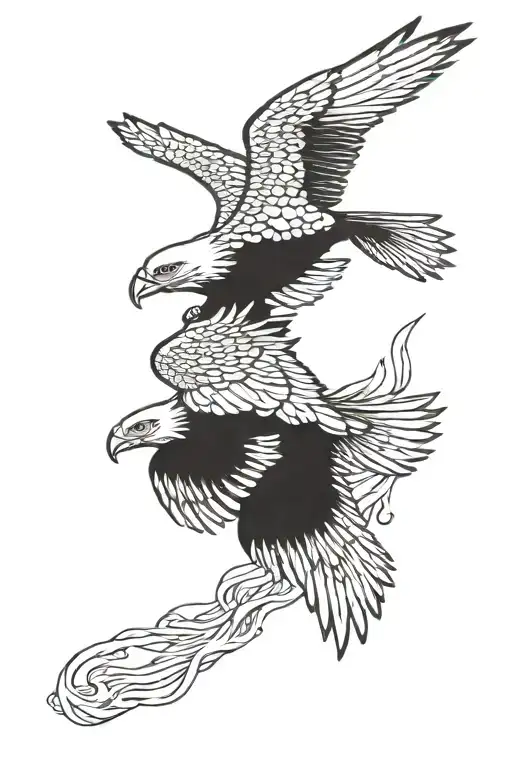 Eagle Catching Salmon Leaping