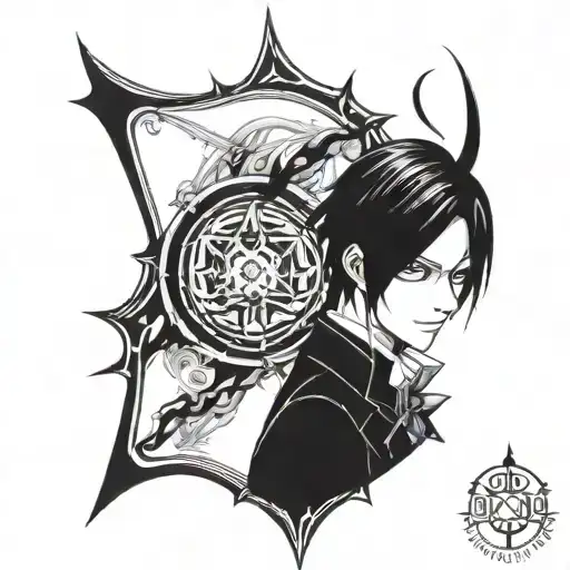 Sebastian From Black Butler With His Demon Sign