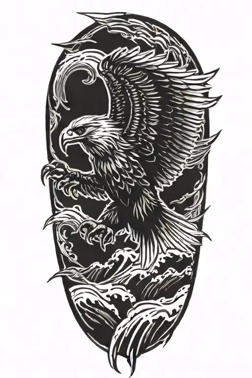 Eagle Catching Salmon