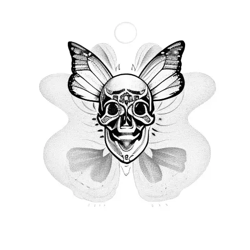 Butterfly With Inside Flyes Skull