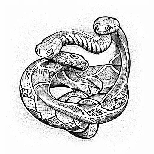 The Snake Wraps Itself Around The Vessel