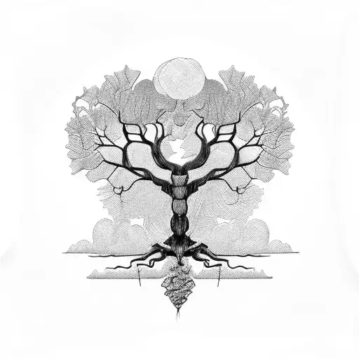 Full Skeleton Noosed From Tree With Intricate Roots