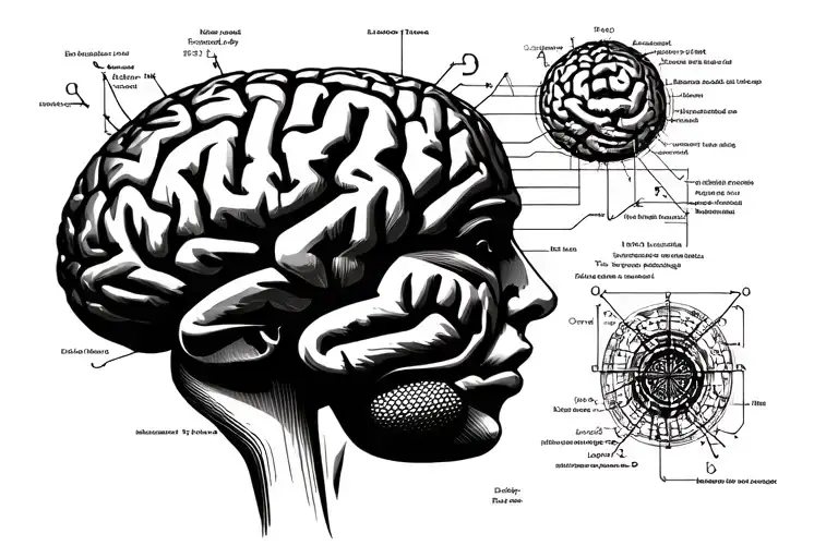 Tattoo About Overthinking Brain With A Schematics