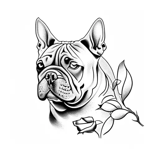 American Bully With Rose