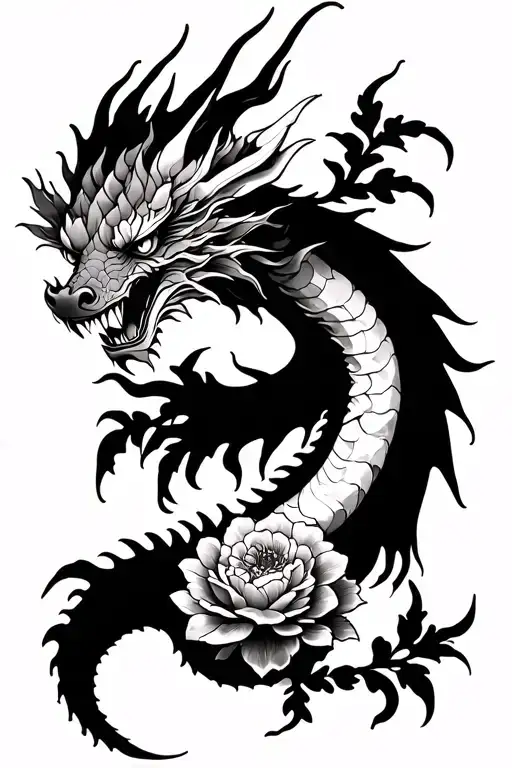 Flowers And A Dragon