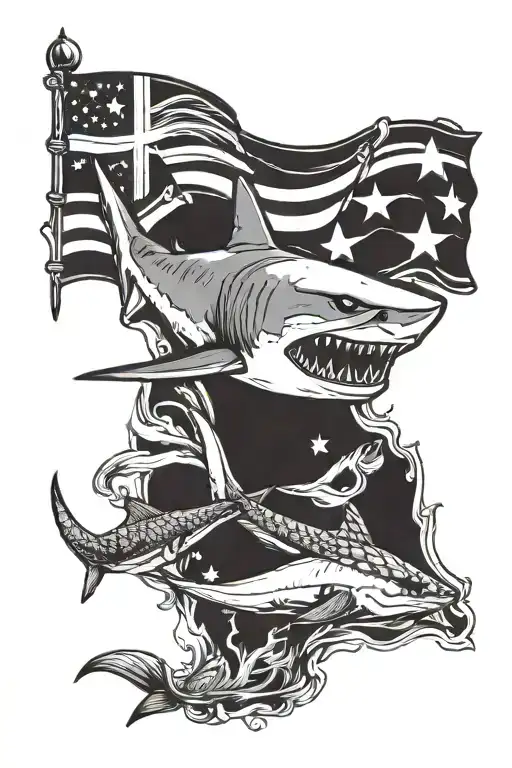 Shark And Cape Verdeane Flag