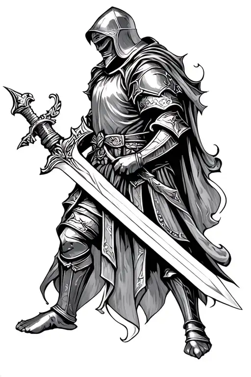 Knight Holding A Sword