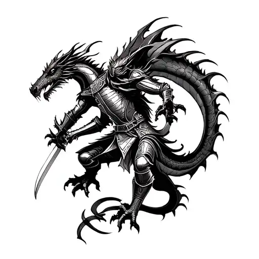 Knight Killing A Dragon