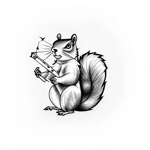 Squirrel Playing Air Guitar