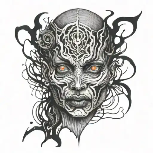 Scary Lines With Face