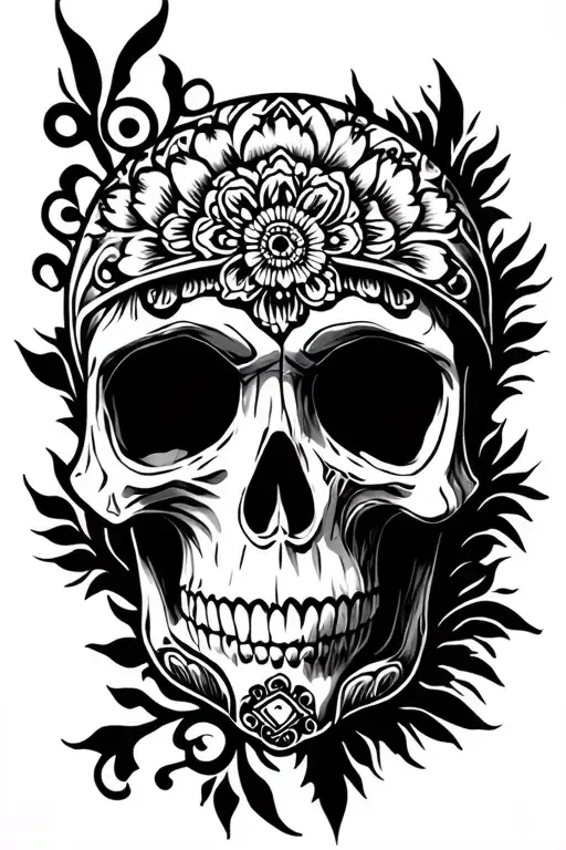 Mexican Symbol And Skull