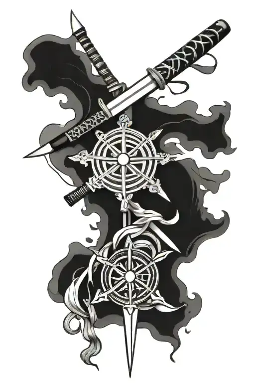 Katana And Wind Rose