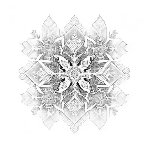 Daisy With Snowflakes