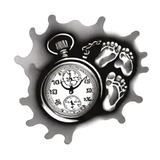 Stopwatch With Baby Footprints