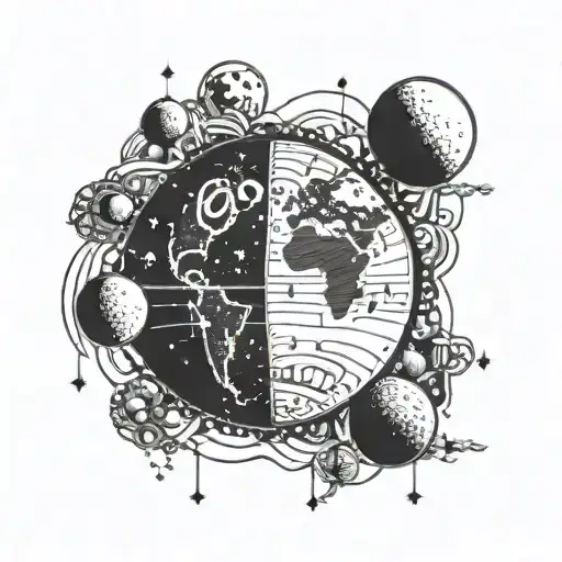 Earth Surrounded By Moon Phases