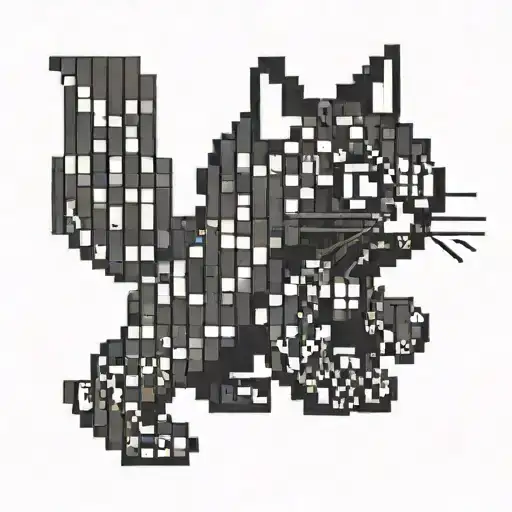 A Cat In A Pixelated Videogame Style