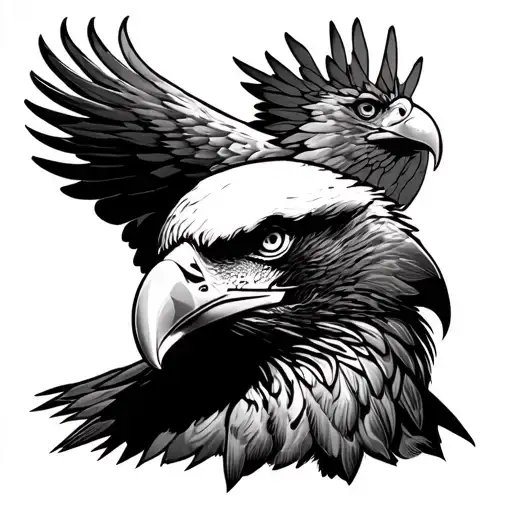 Us Army Infantry Helmet Merging With A Majestic Bald Eagle