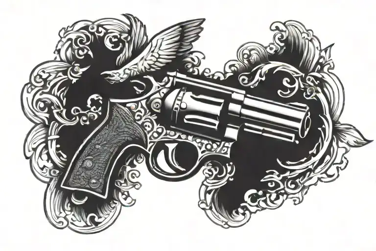 Revolver With Dove Coming Out