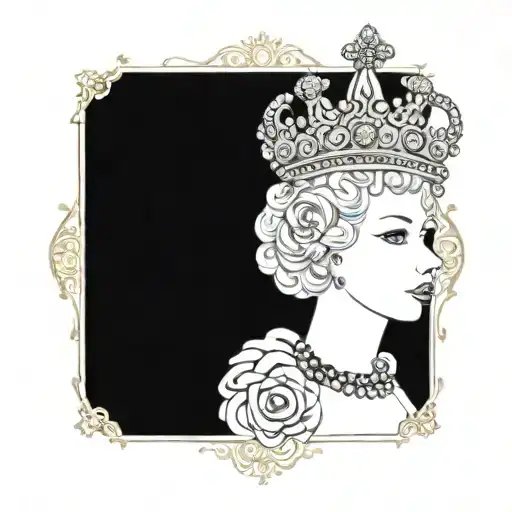 Jeweled Crown On The Head Of A Black Poodle