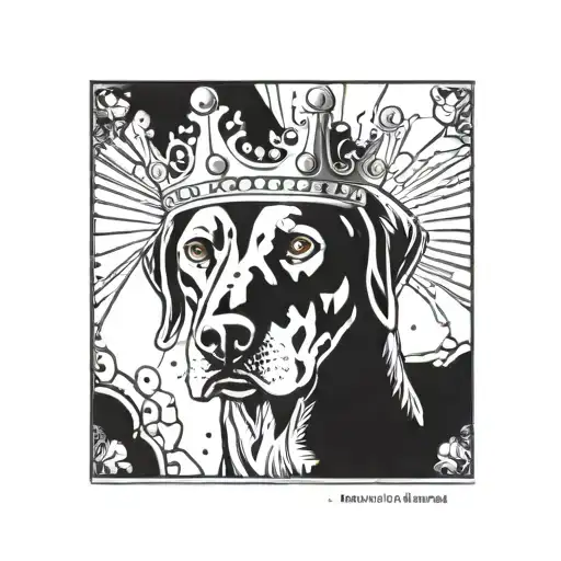 Jeweled Crown On The Head Of A Black Lab