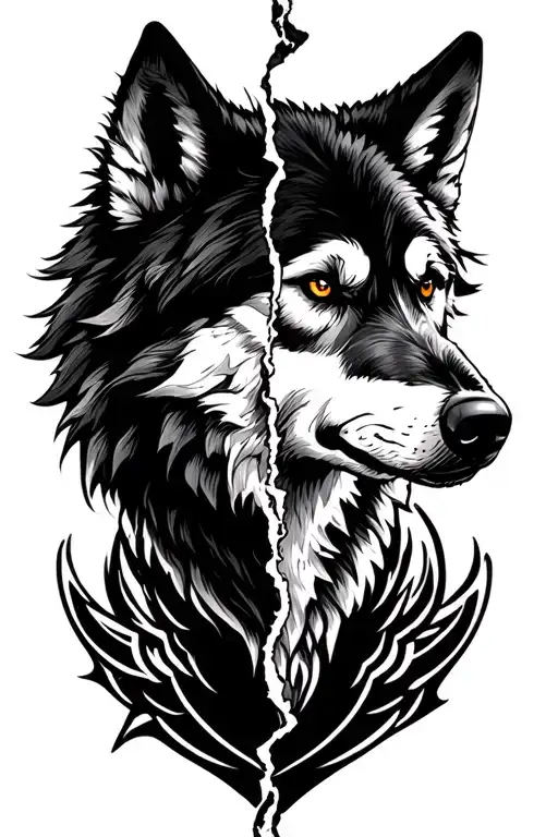 Mi Wolf Mi Husky Side Loup Dark And Threatening To Split From Top To Bottom