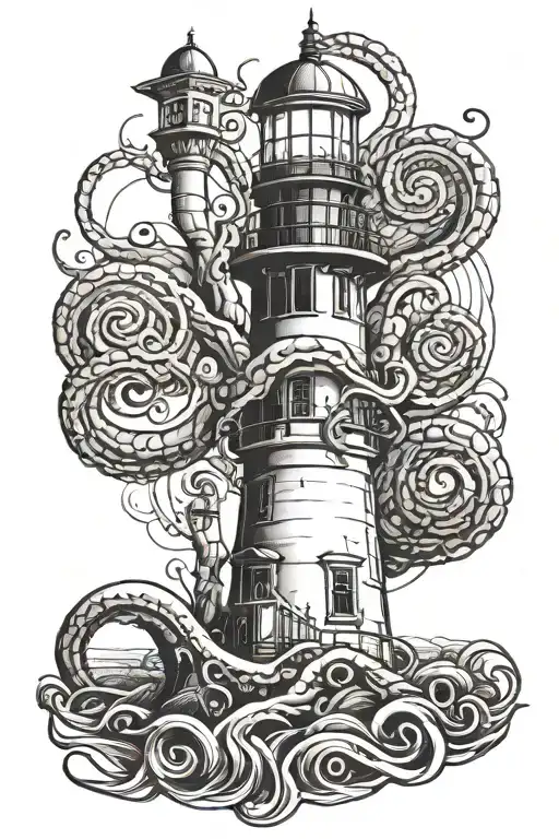 A Lighthouse Wrapped In Kraken Tentacles