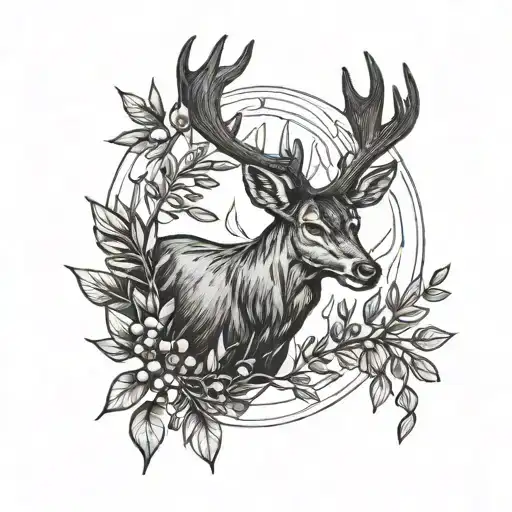 Deer And Olive Branches