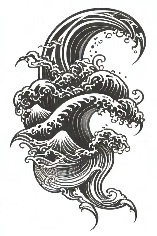 Abstract Wave Design Incorporating Sun Rays