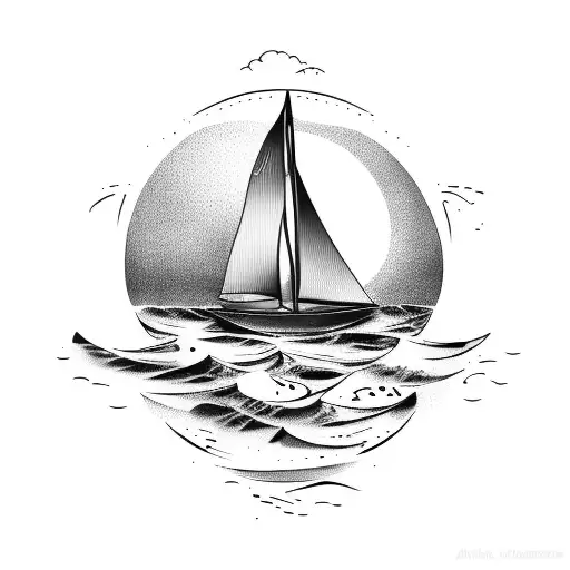 Sailboat In Rough Water