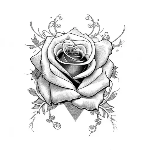 Rose With Thorn Vine