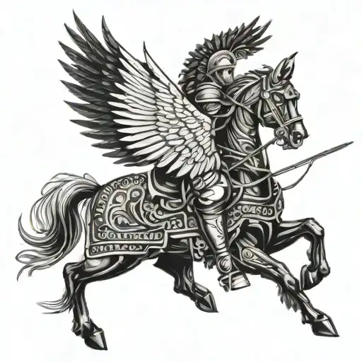 Winged Hussar Warrior With A Spear