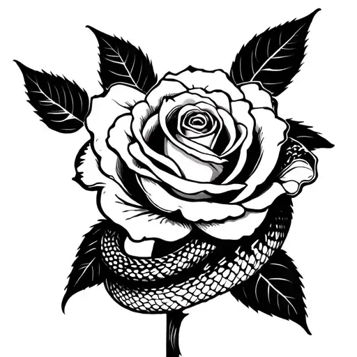 Rose With Snake