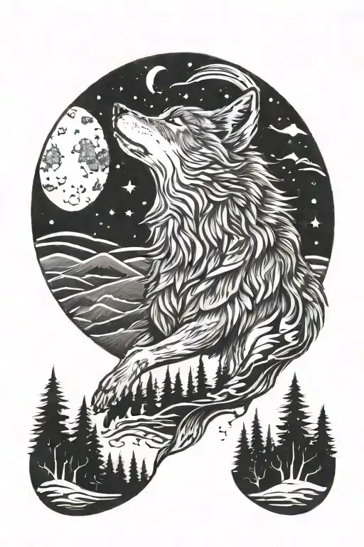 Wolf Howling At The Moon