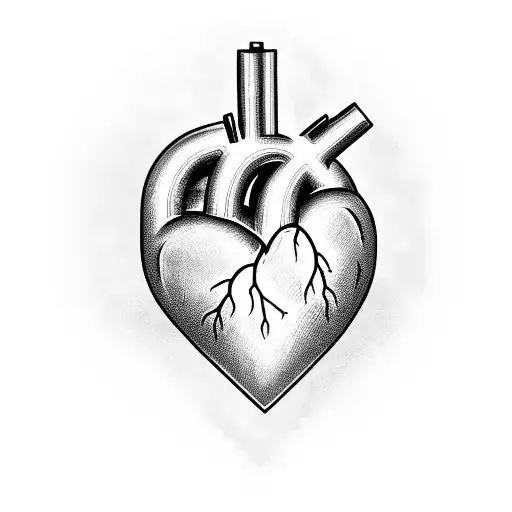 Heart With Motor Of Car