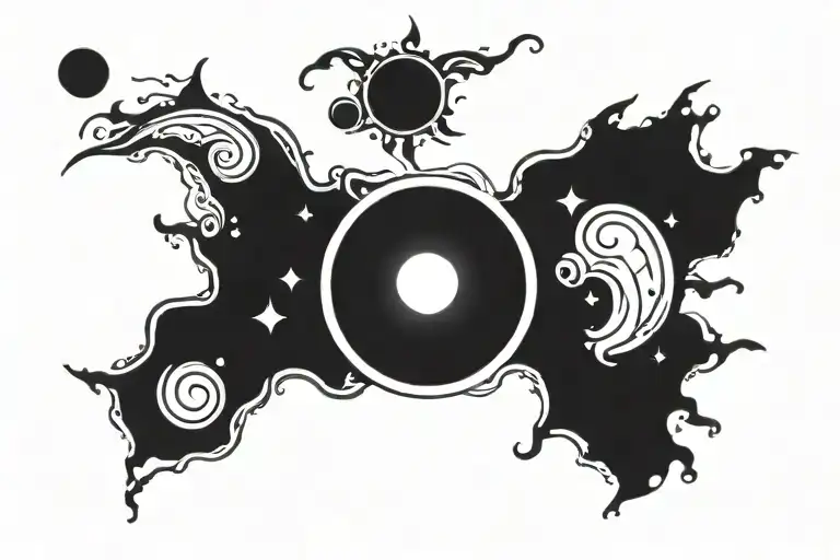 Simple Black Solar Eclipse Glow