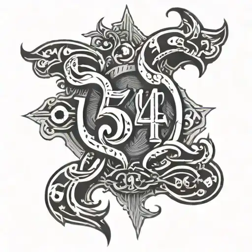 504 Area Code Tattoo In Chicano Style