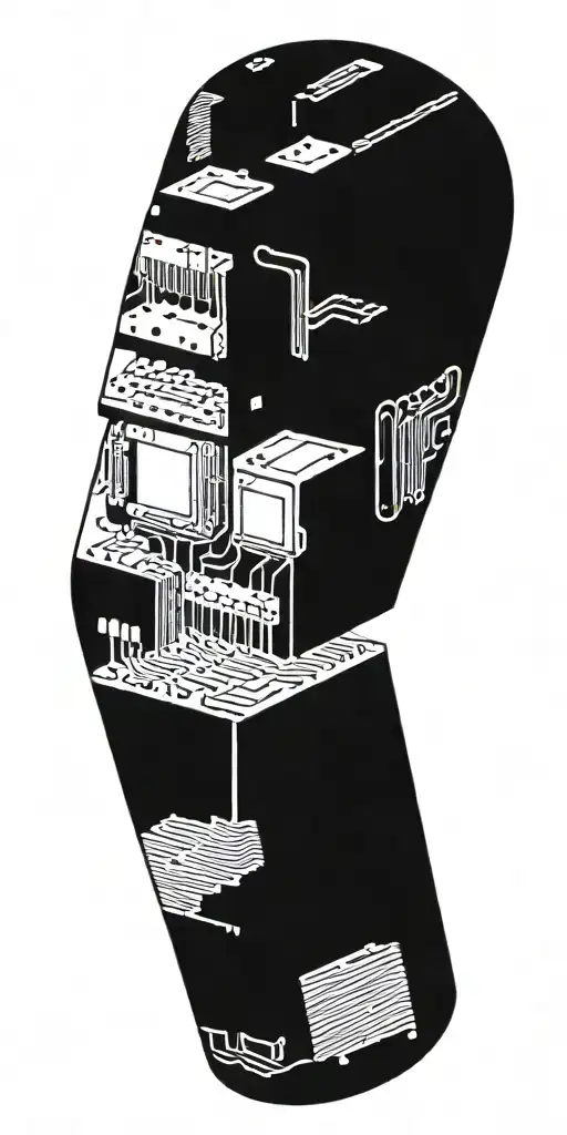 Central Processing Unit Surrounded By Circuit Board Traces And Co-processors