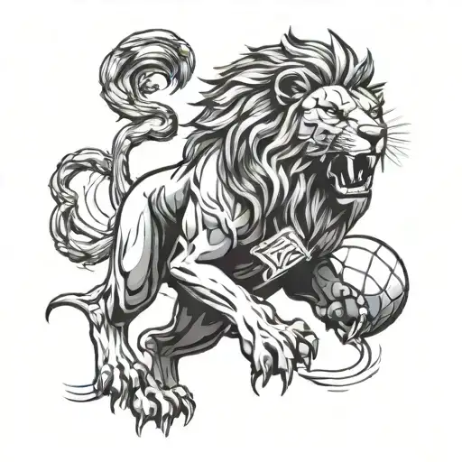 A Fierce Lion Wearing A Rangers Fc Jersey