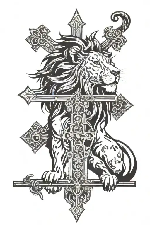 Lion And Cross