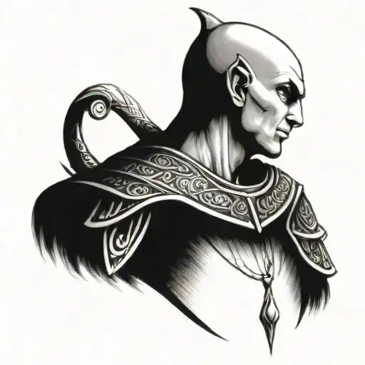 Strong Bald Elf Warrior Face