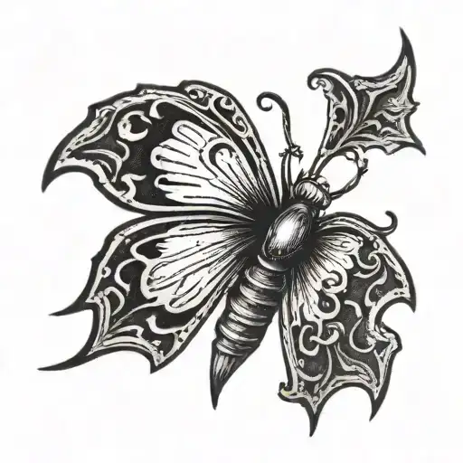 Small Rc In Old English Black Ink To Be Put Behind Ear