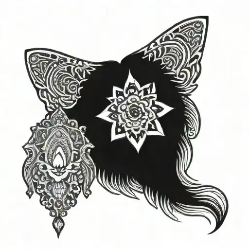 Hamsa Lotus Flower Tiger Eyes Looking