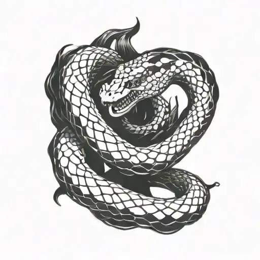 Snake Scale Design That Transitions Into Solid Black