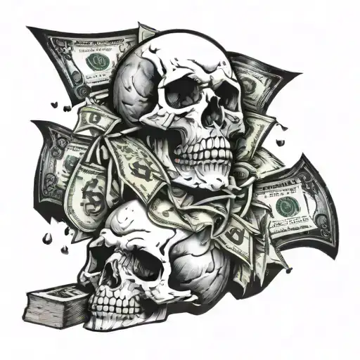 Skull And Money Raining