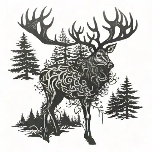 A Majestic Stag Standing In A French Forest