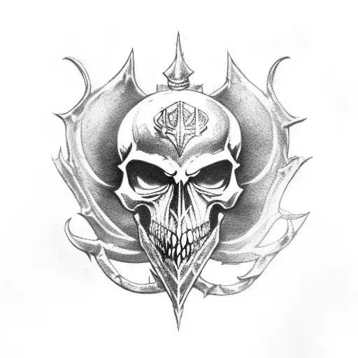 Skarbrand From Warhammer 40K Holding A Skull