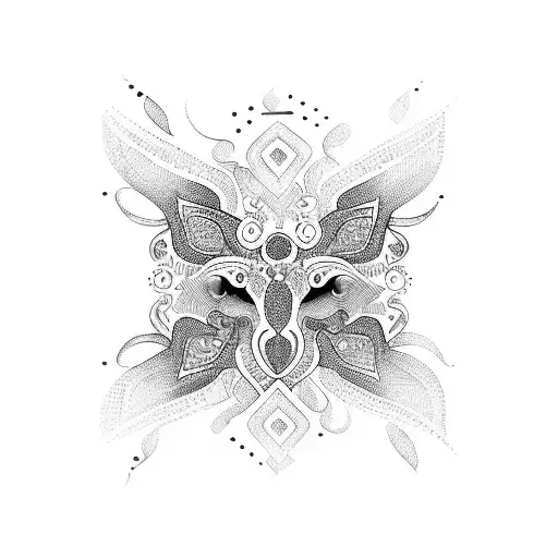 Henna Tattoo With Mexican Sugar Skill Designs