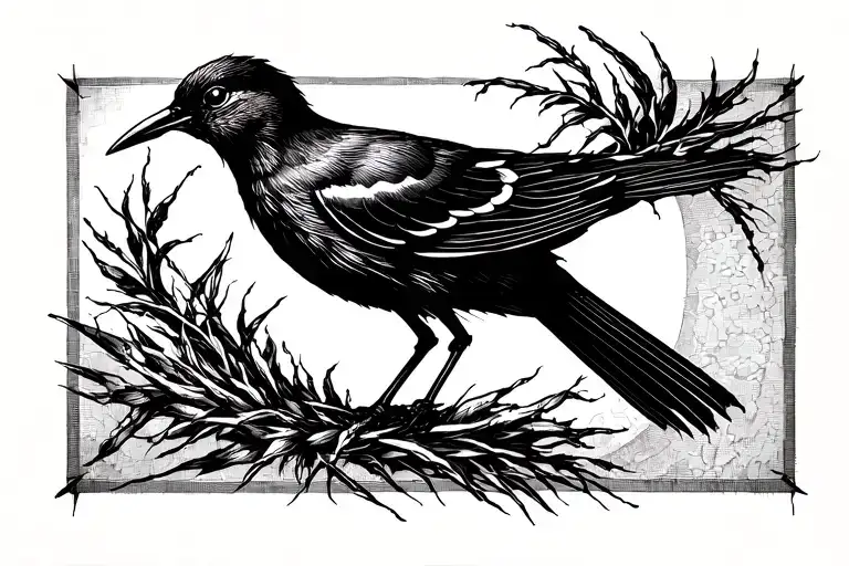 Straw Bird At The Tail Of The Meeting