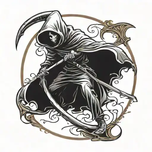 Small Grim Reaper With Scythe