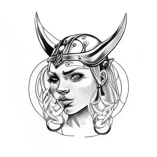 Female Viking With Ravens